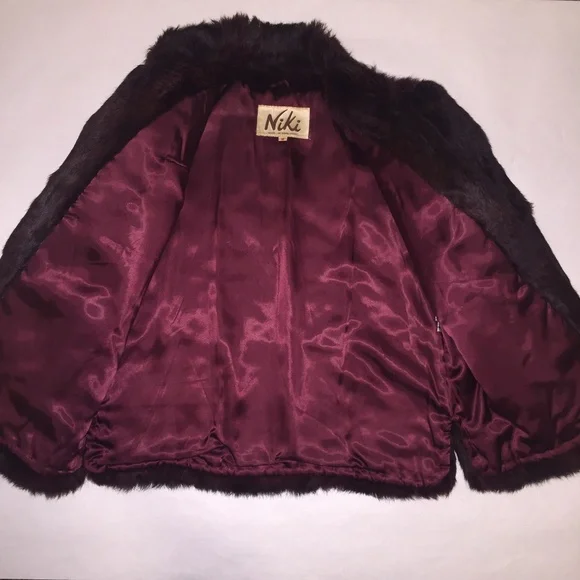 Niki purple Rabbit fur short jacket - Picture 2 of 5